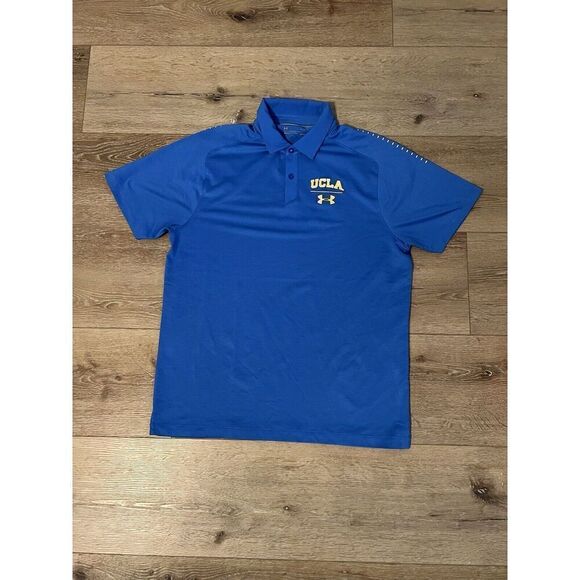 Under Armour UCLA Mens Short Sleeve Golf Polo Size Large Heat Gear - Picture 1 of 3